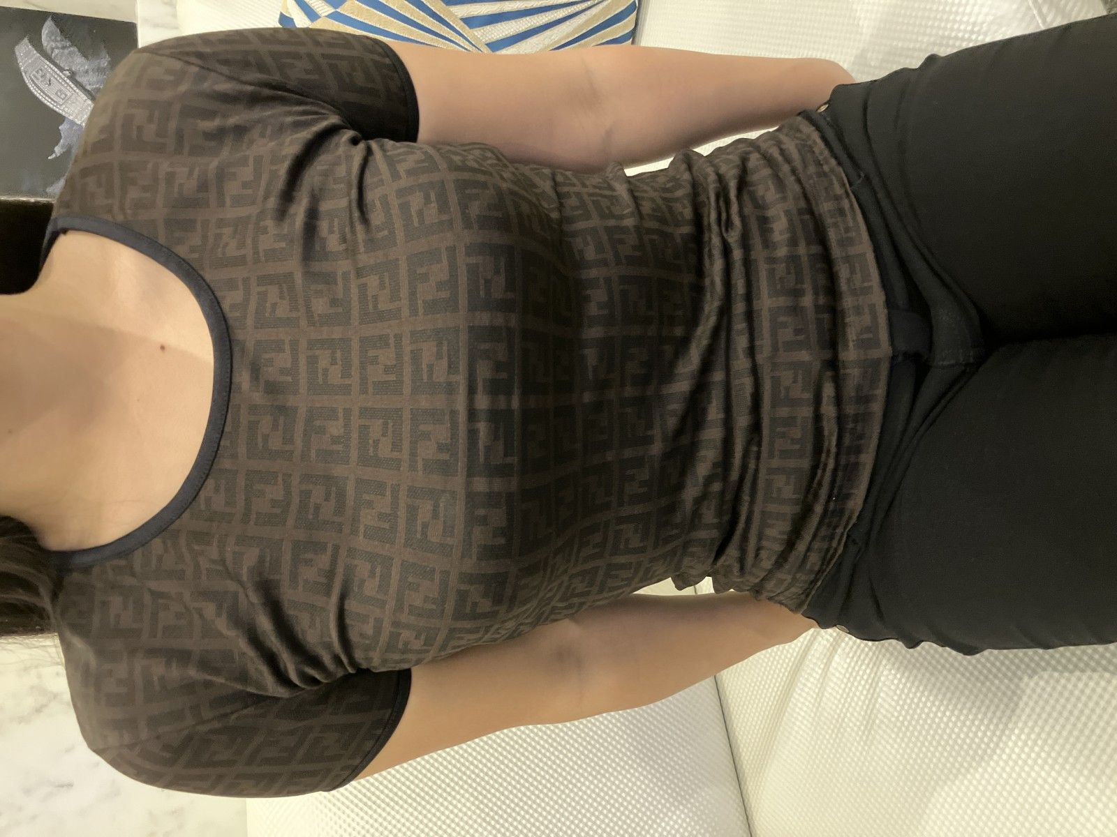 FENDI フェンディ ズッカ柄 Tシャツ ブラウン系 半袖 レディース