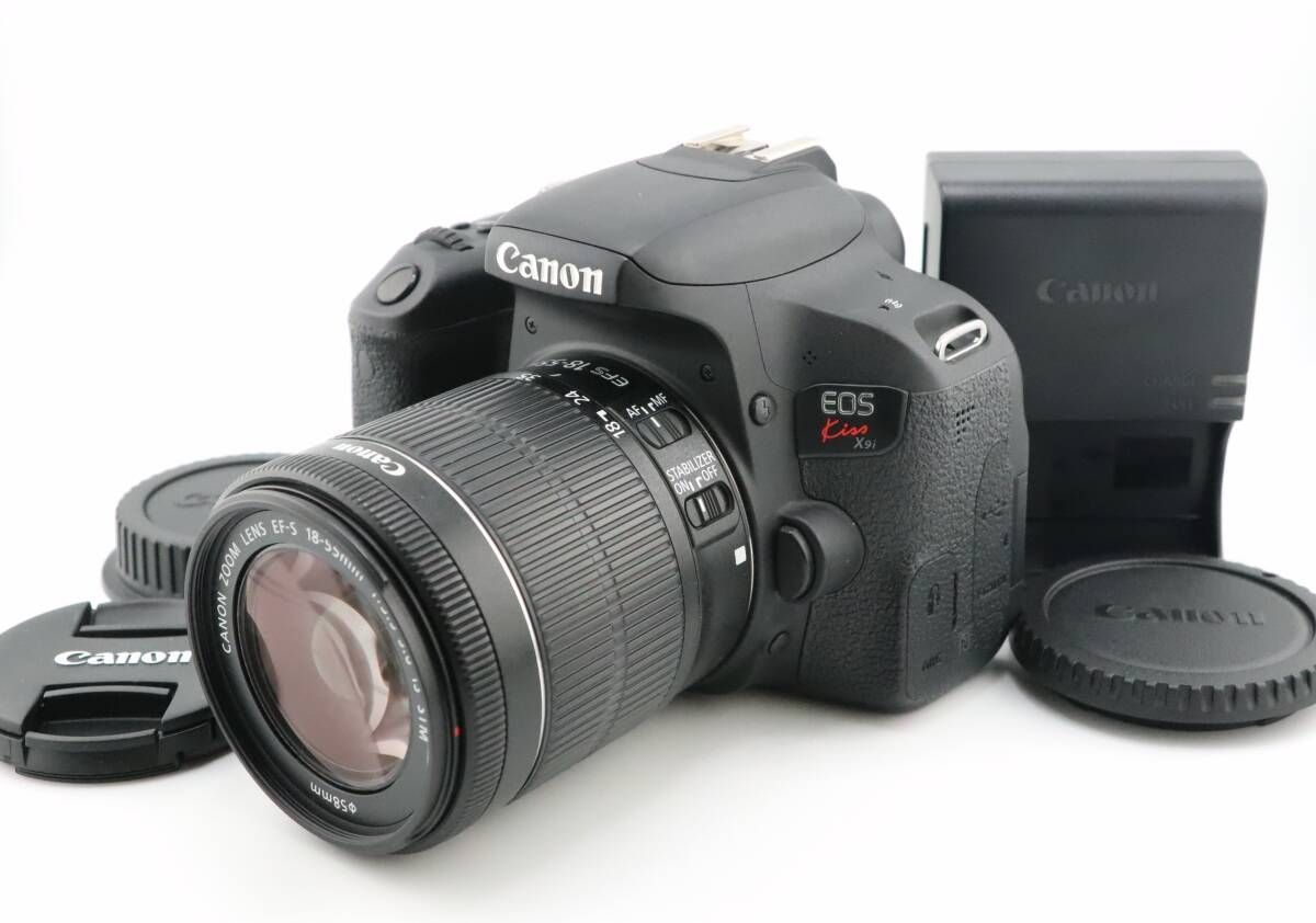 ショット数3 335回 キヤノン CANON EOS Kiss X 9 i EF S 18 55 mm F 3 5 6 IS STM 充電器付 W 1241＃4093