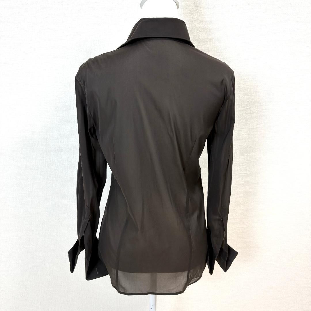 美品】 NEIL BARRETT 長袖シアーシャツ シルク混 XS ブラウン - メルカリ