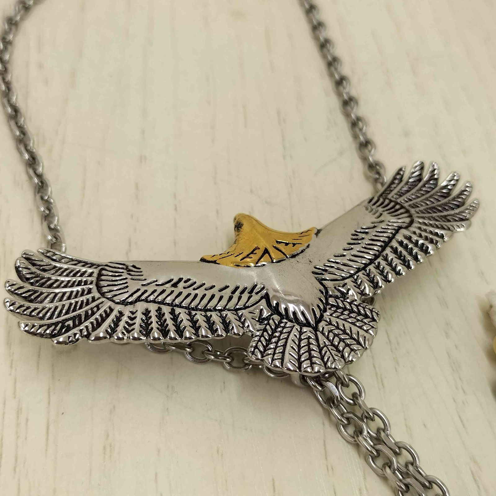 ユーズドフルギ 古着 silverkyasya ステンレス316 L 大 頭金 イーグルネックレス メンズ 表記無