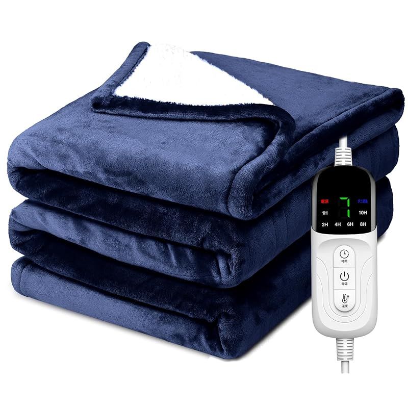 KOCEEY 電気毛布 掛け敷き兼用 188 130 cm 大きいサイズ＆フランネル 起毛 電気ブランケット 電気ひざ掛け 3分速暖 恒温加熱 ダニ退治 7段階温度調整 6段階切タイマー ふわふわ 暖房器具 省エネ 自動電源オフ 過熱保護 丸洗い可 厚手生地 0