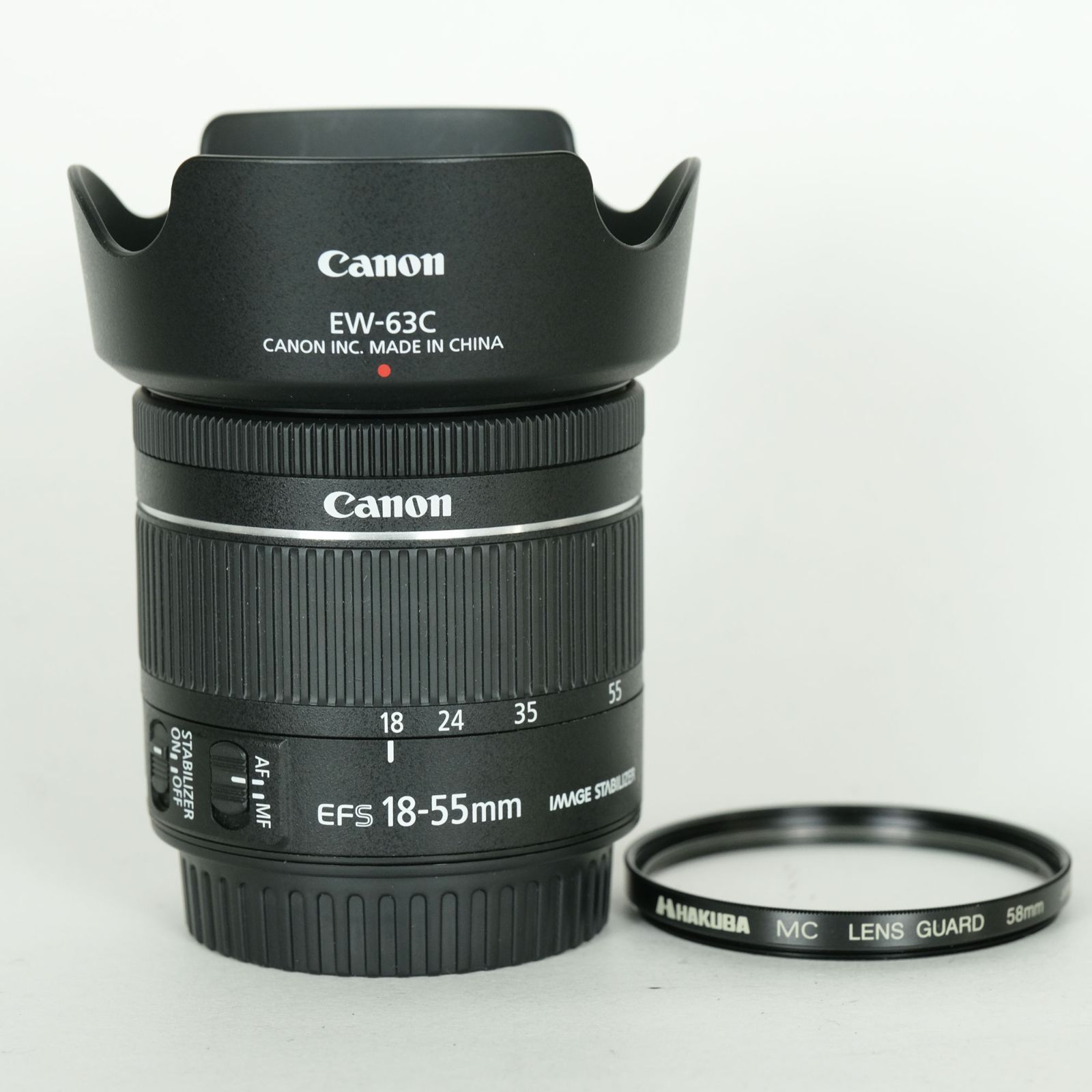フィルター フード付 Canon EF S 18 55 mm F 4 5 6 IS STM Sマウント