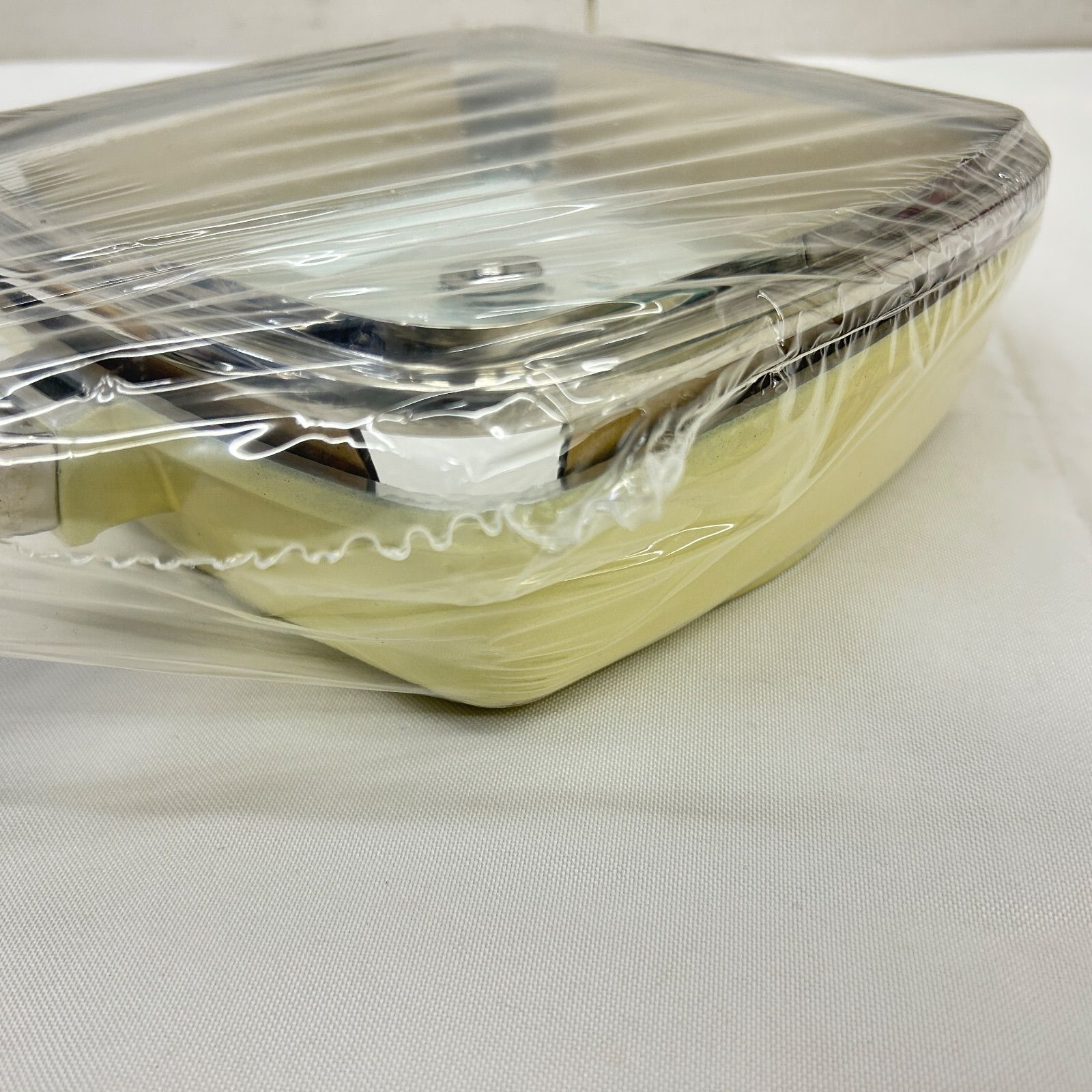 【新品未使用】アサヒ軽金属 ローストパン L 黄色 未使用 アサヒ軽金属 ローストパン L 蒸し器 適温計付き IH対応 #エ