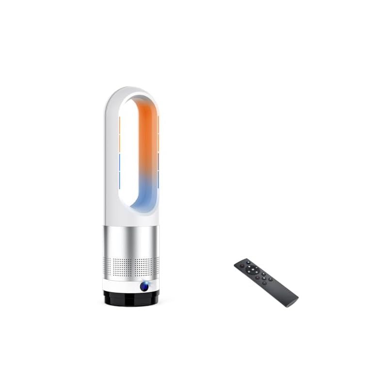 2025冷暖兼用・羽根なし】セラミックヒーター タワーファン 温風 送風