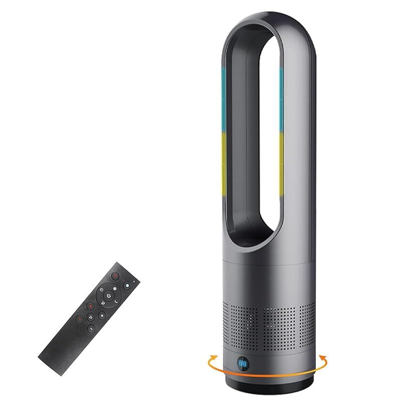 セラミックヒーター タワーファン ファンヒーター スリム扇風機 冷暖両用＆羽根なし＆DCモーター電気代節約 電気ファンヒーター 3段階暖風 8段階冷風切り替え 100°左右首振り 1 9 Hタイマー設定可 転倒自動OFF 過熱保護 リモコン付き 省エネ 軽量 0