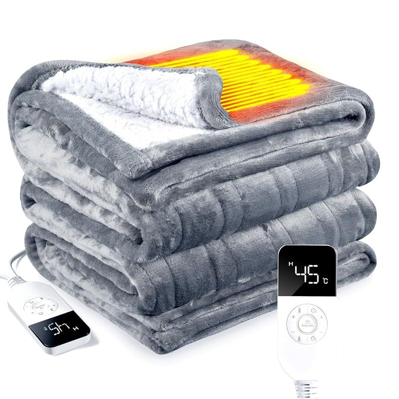 電気毛布 掛け敷き 180 130 cm 150 80 電気ひざ掛け 大きいサイズ＆26段階温度調整＆ 12時間タイマー機能 フランネル ふわふわ 電気ブランケット丸洗い可 3分速暖膝掛け 2 h自動電源オフ ソファ ブランケット 過熱保護 防寒対策 抗菌