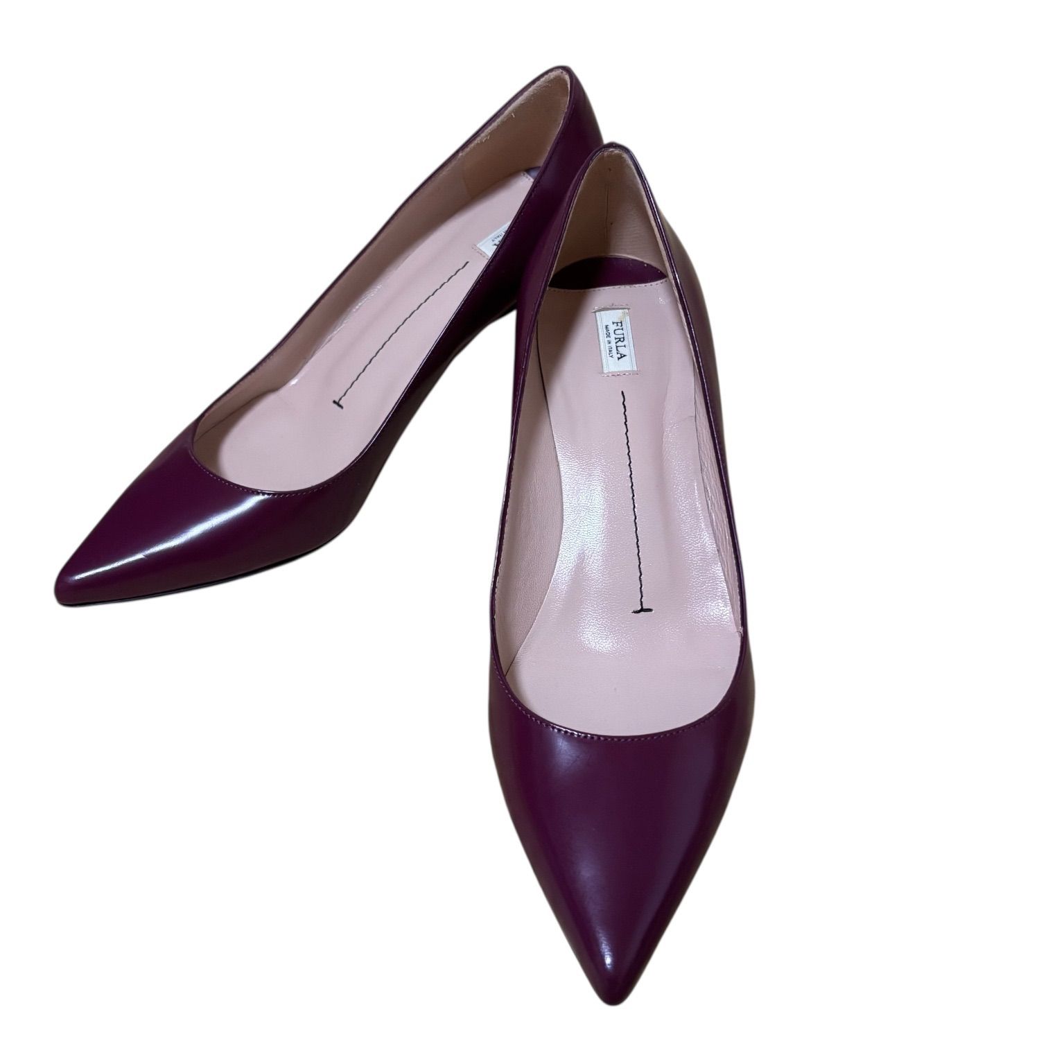 ZK36 FURLA フルラ レザー パンプス ポインテッドトゥ ハイヒール