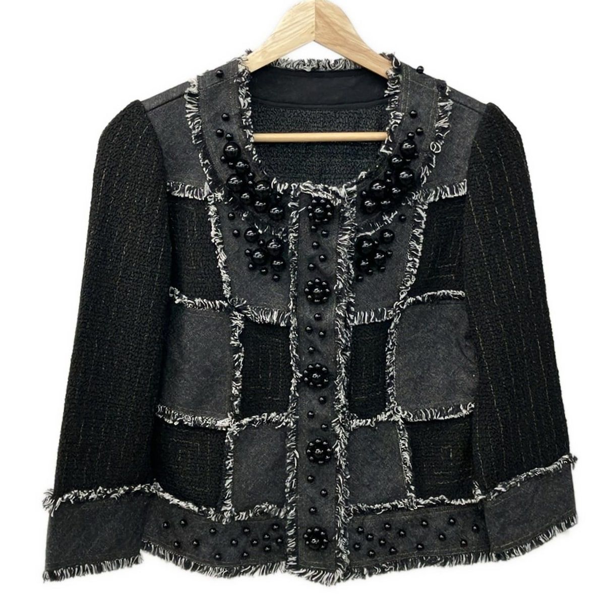 NOKO OHNO(ノコオーノ) ジャケット サイズ40 M レディース - 黒×白