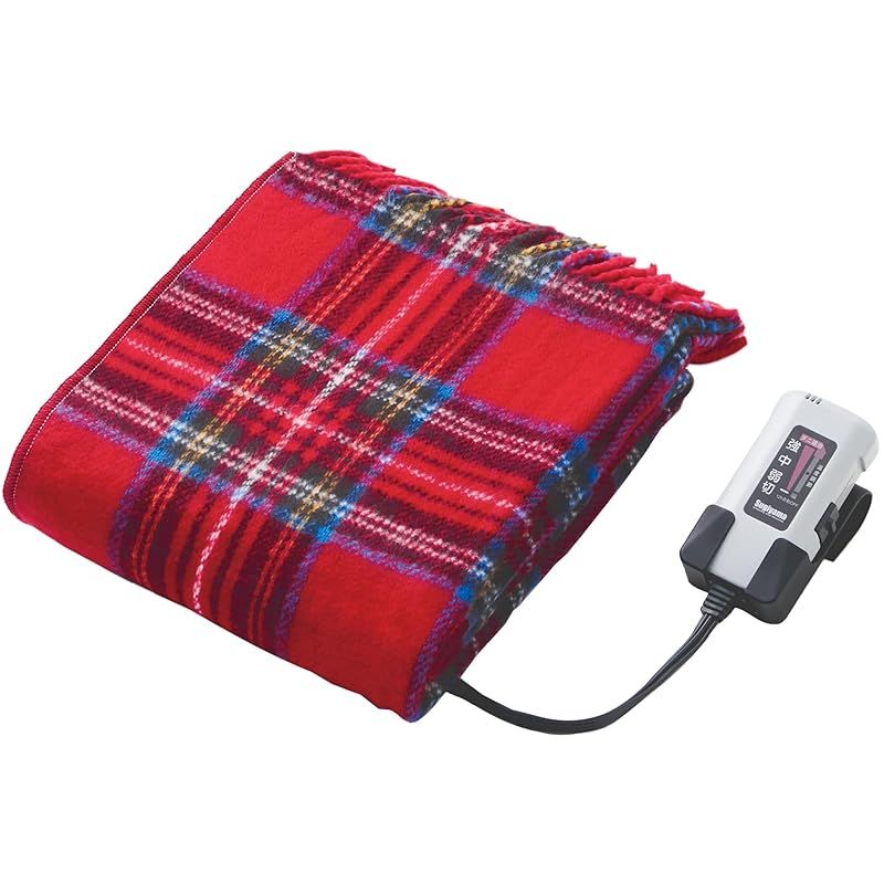 Sugiyama 洗える 電気ひざ掛け 日本製 レギュラーサイズ 82 140 コントローラーホルダー付き 12時間自動オフタイマー RD レッド 0