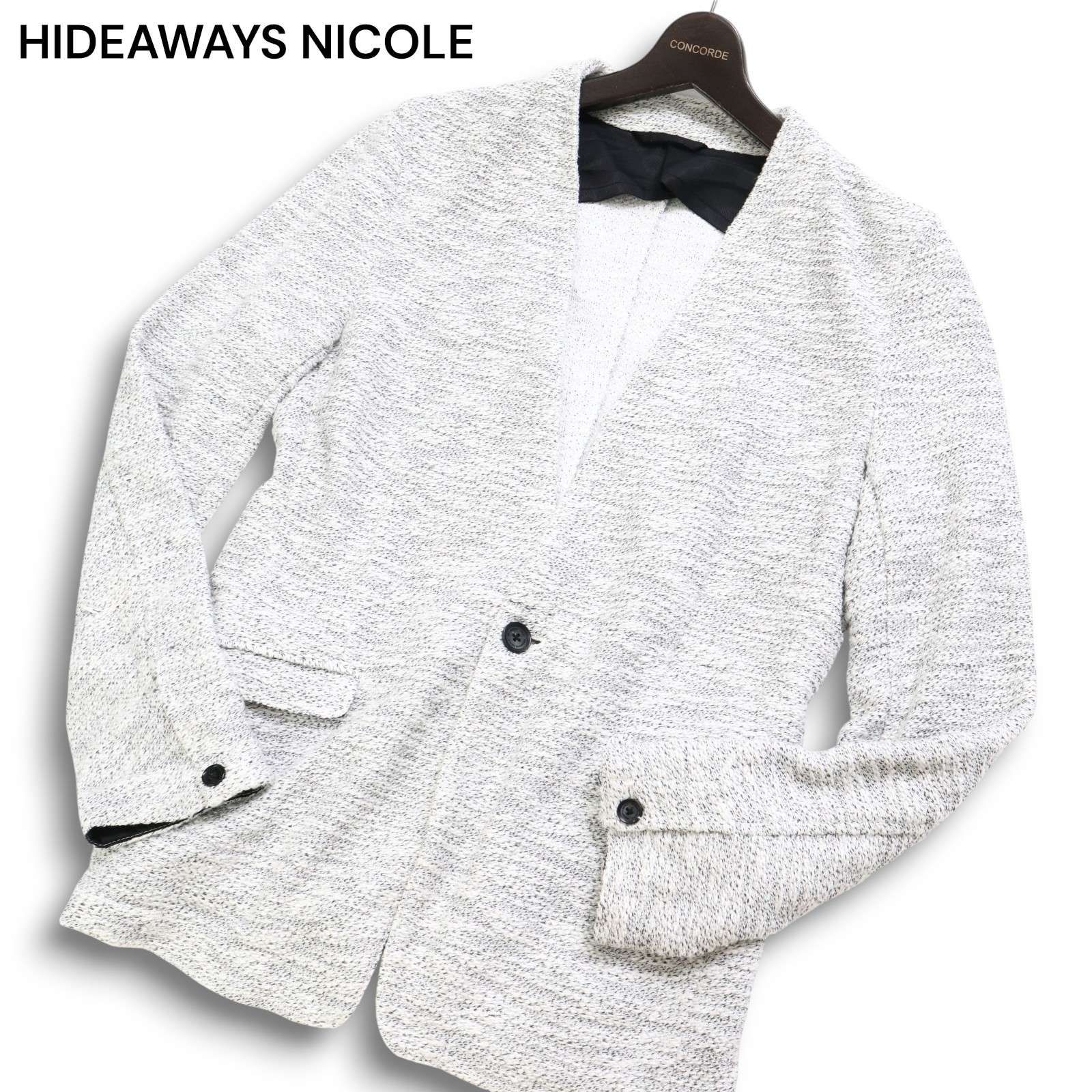 HIDEAWAYS NICOLE ハイダウェイ ニコル 秋冬 スラブ ニット ノーカラー 
