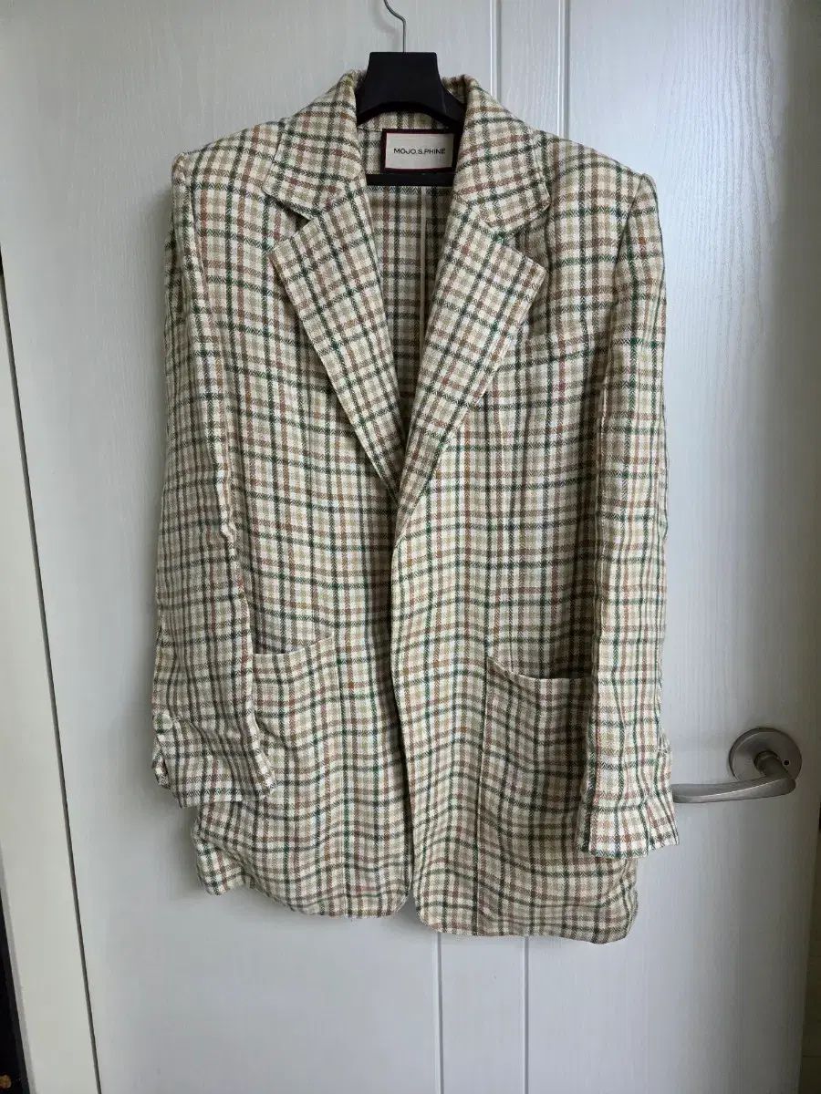 MOJO S PHINE モジョエスピン チェック 麻 ジャケット