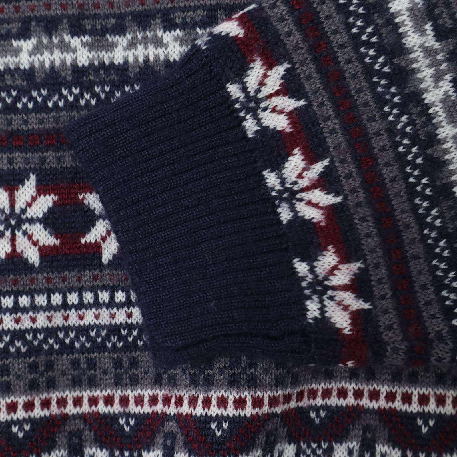 MONSIEUR NICOLE ムッシュ ニコル 秋冬 ノルディック柄☆ Vネック