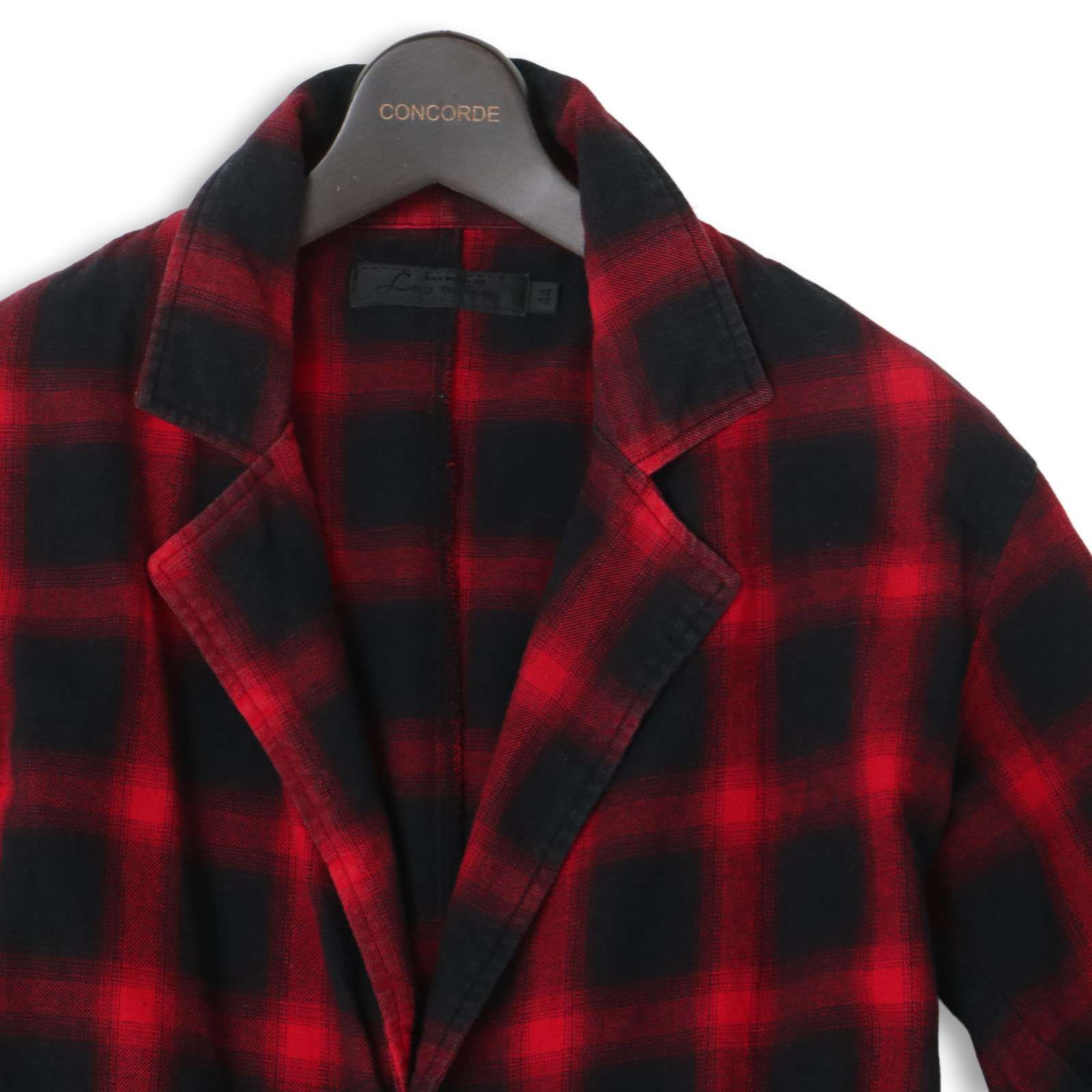 美品 JACKROSE ボルドー ウール チェスターコート ジャックローズ 44 Luv maison JACKROSE ジャックローズ 通年 オンブレーチェック