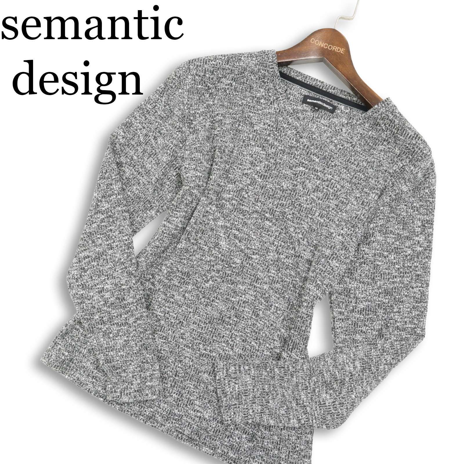 semantic design セマンティック デザイン 通年 メランジ☆ Vネック 
