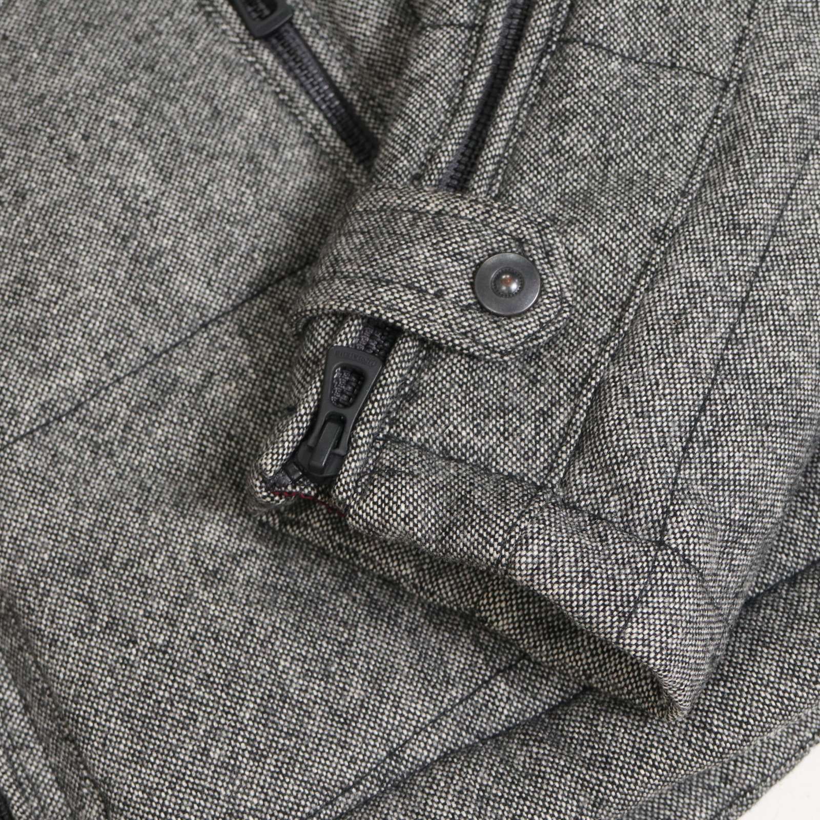 MONSIEUR NICOLE ムッシュ ニコル 秋冬 リアル ファー★ ウール ツイード ライダース ダウン ジャケット Sz.46　メンズ MONSIEUR NICOLE ムッシュ ニコル 秋冬 リアル ファー☆ ウール