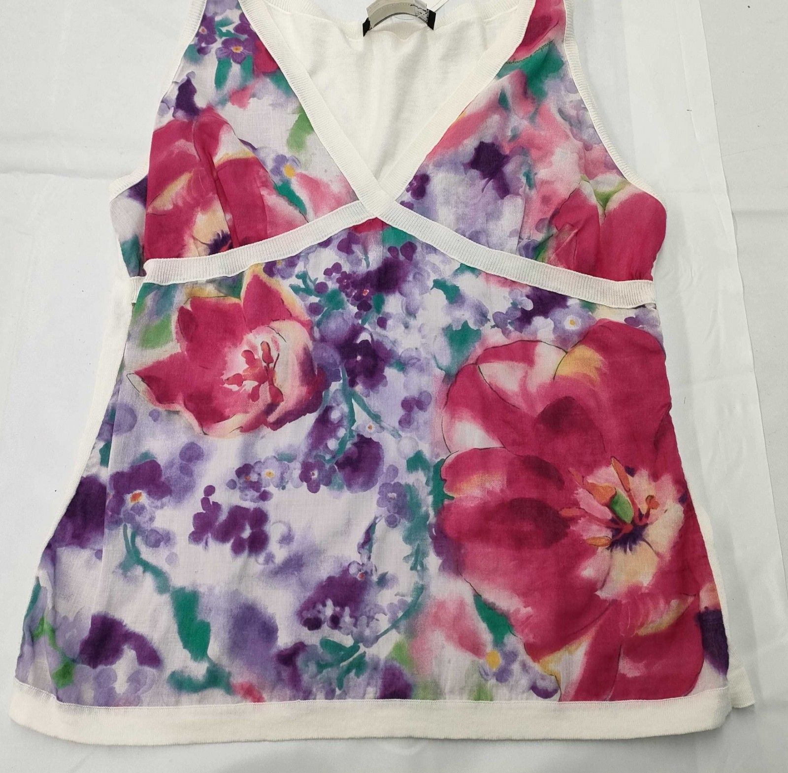 Salvatore Ferragamo フェラガモ 花柄 ノースリーブ トップス L Salvatore Ferragamo フェラガモ 花柄 ノースリーブ トップス L