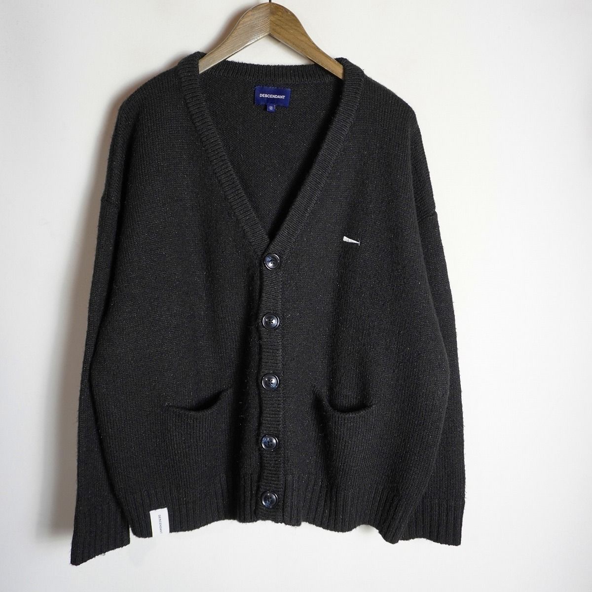 定番 美品 DESCENDANT ディセンダント NURSE KNIT CARDIGAN ウール
