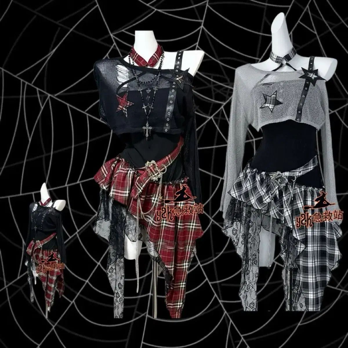 サブカルチャー スタイル オーバーサイズ シャツ スカート セット 3 COLOR