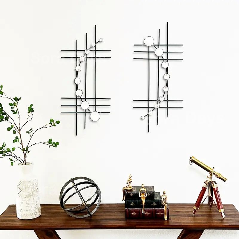 ウォールアート セット ラインストーン クリスタル風 おしゃれ かわいい シンプル モダン アンティーク風 インテリア 北欧 壁飾り ウォールデコ リビング ベッドルーム 装飾 ホームデコレーション メタル製 18 42 cm