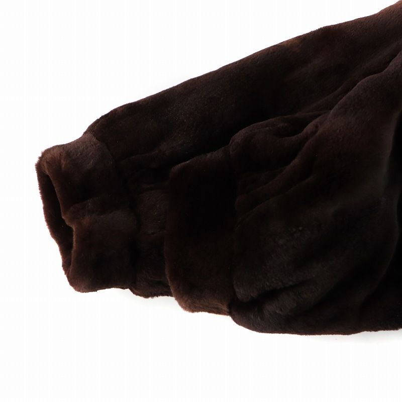 【中古】アルティマ Altima 毛皮コート シェアードミンクファー ミドル 長袖 総裏地 13-15 LL-XL 茶 ブラウン アルティマ Altima 毛皮コート シェアードミンクファー ミドル 長袖 総