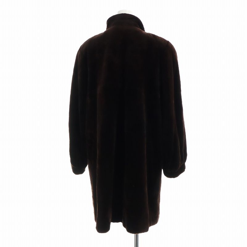 【中古】アルティマ Altima 毛皮コート シェアードミンクファー ミドル 長袖 総裏地 13-15 LL-XL 茶 ブラウン アルティマ Altima 毛皮コート シェアードミンクファー ミドル 長袖 総