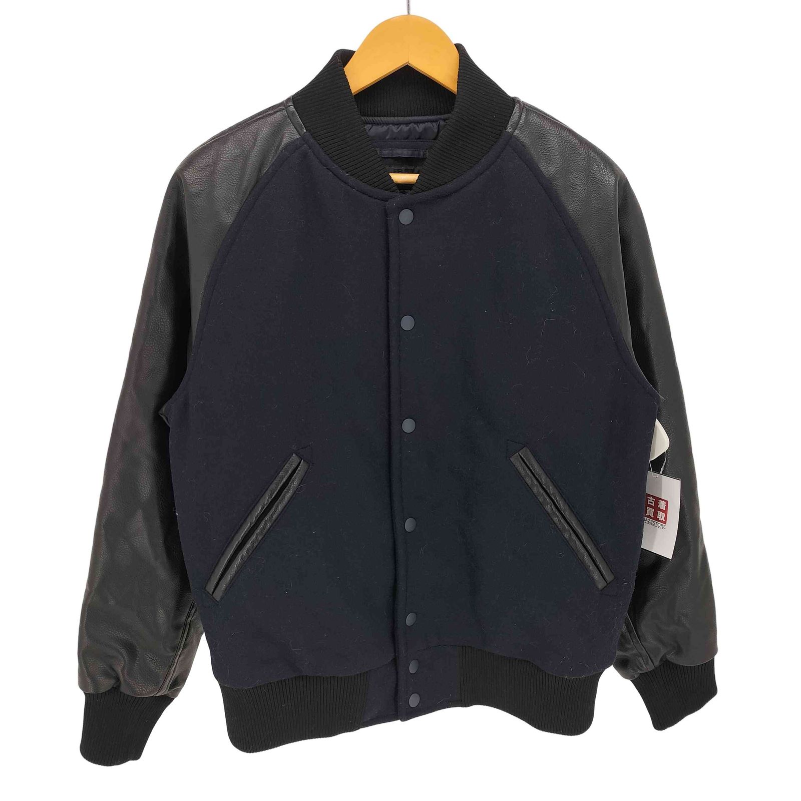 ユニクロ UNIQLO フェイクレザー切替 スタジアム ジャンパー メンズ