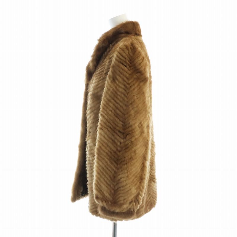 フォックス FOX 毛皮コート ミンクファー ミドル 長袖 総裏地 ネーム