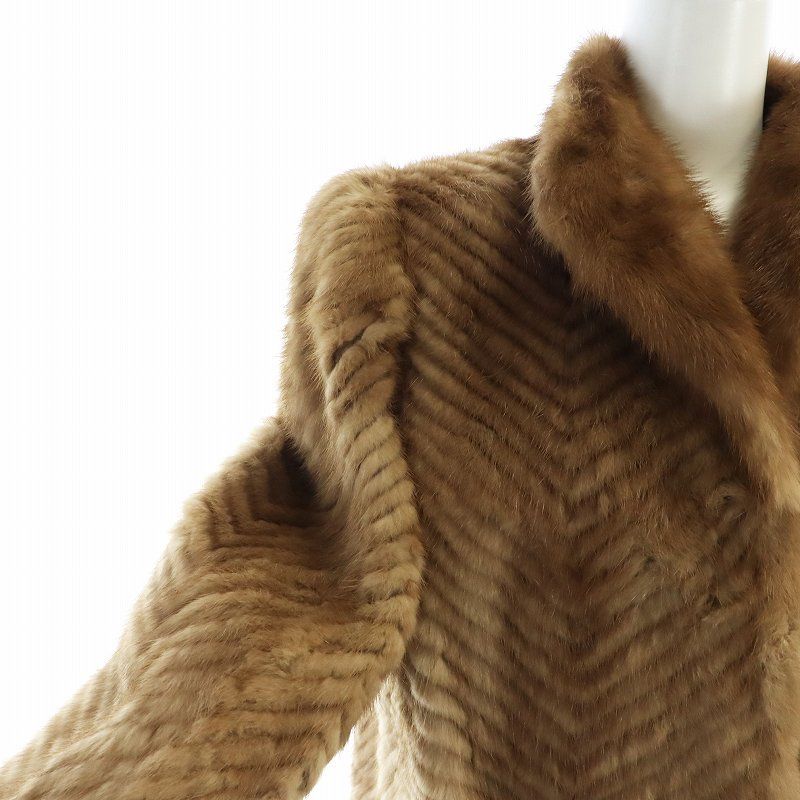 フォックス FOX 毛皮コート ミンクファー ミドル 長袖 総裏地 ネーム