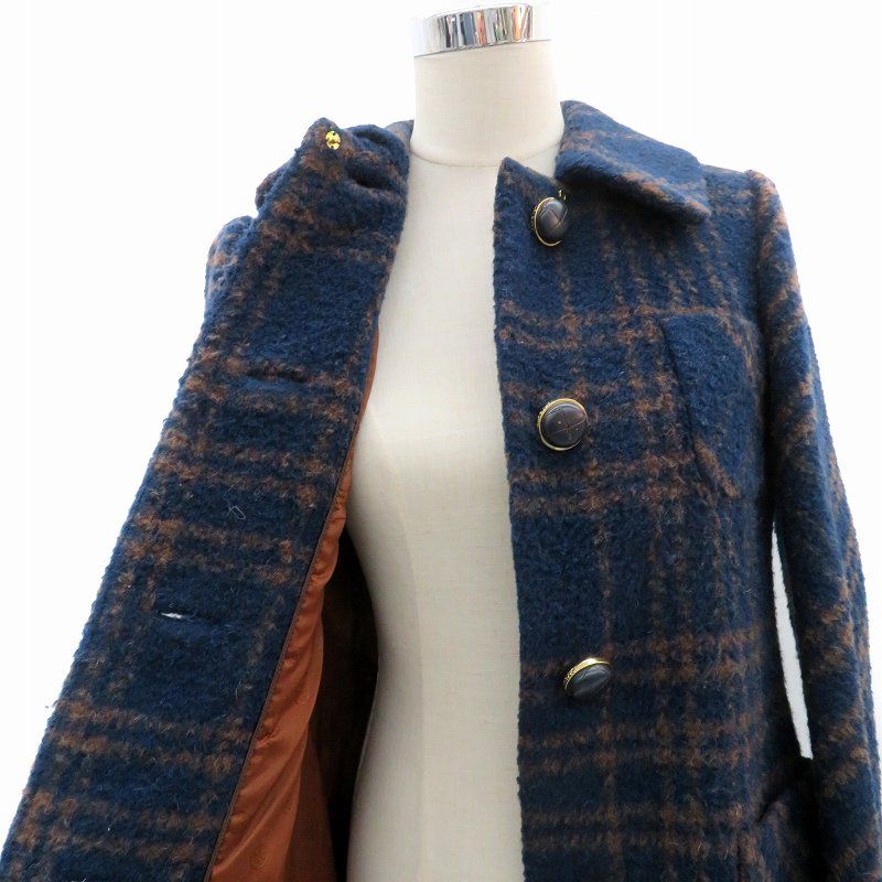 トリーバーチ TORY BURCH ステンカラーコート ロング丈 チェック柄 4 L