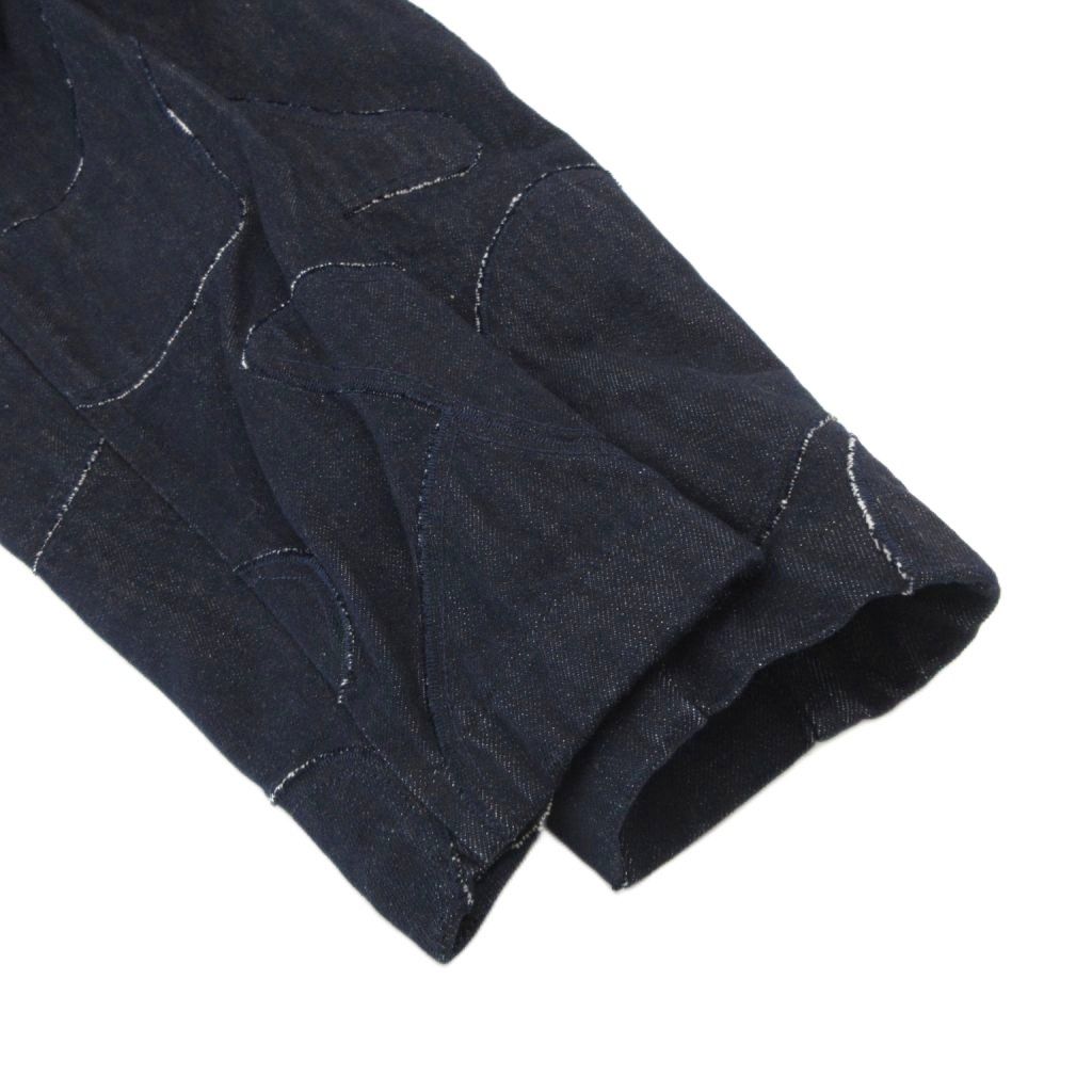 【中古】エンポリオアルマーニ EMPORIO ARMANI パッチワーク デニムジャケット ブルゾン 50 インディゴブルー エンポリオアルマーニ EMPORIO ARMANI パッチワーク デニムジャケット