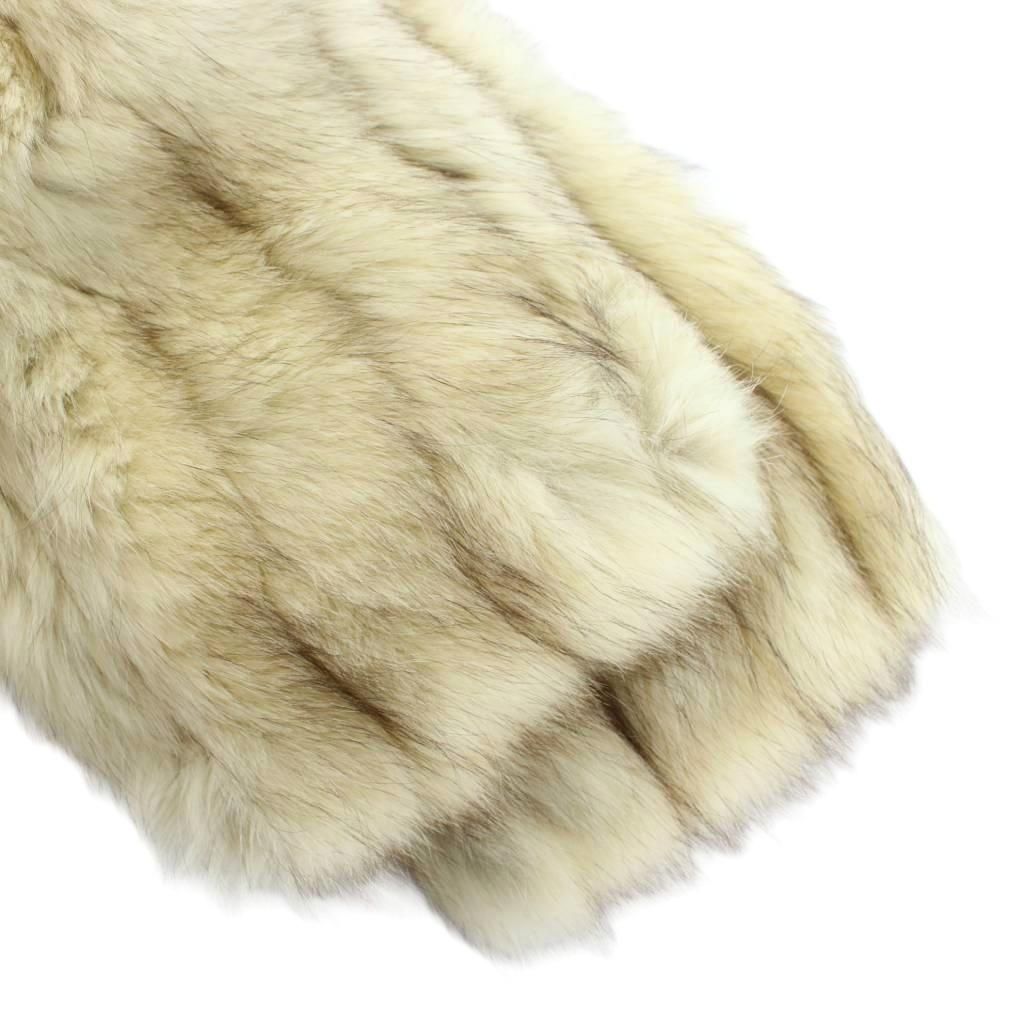 ノーブランド ファーコート アウター 毛皮 フォックス ミドル 11 L 白