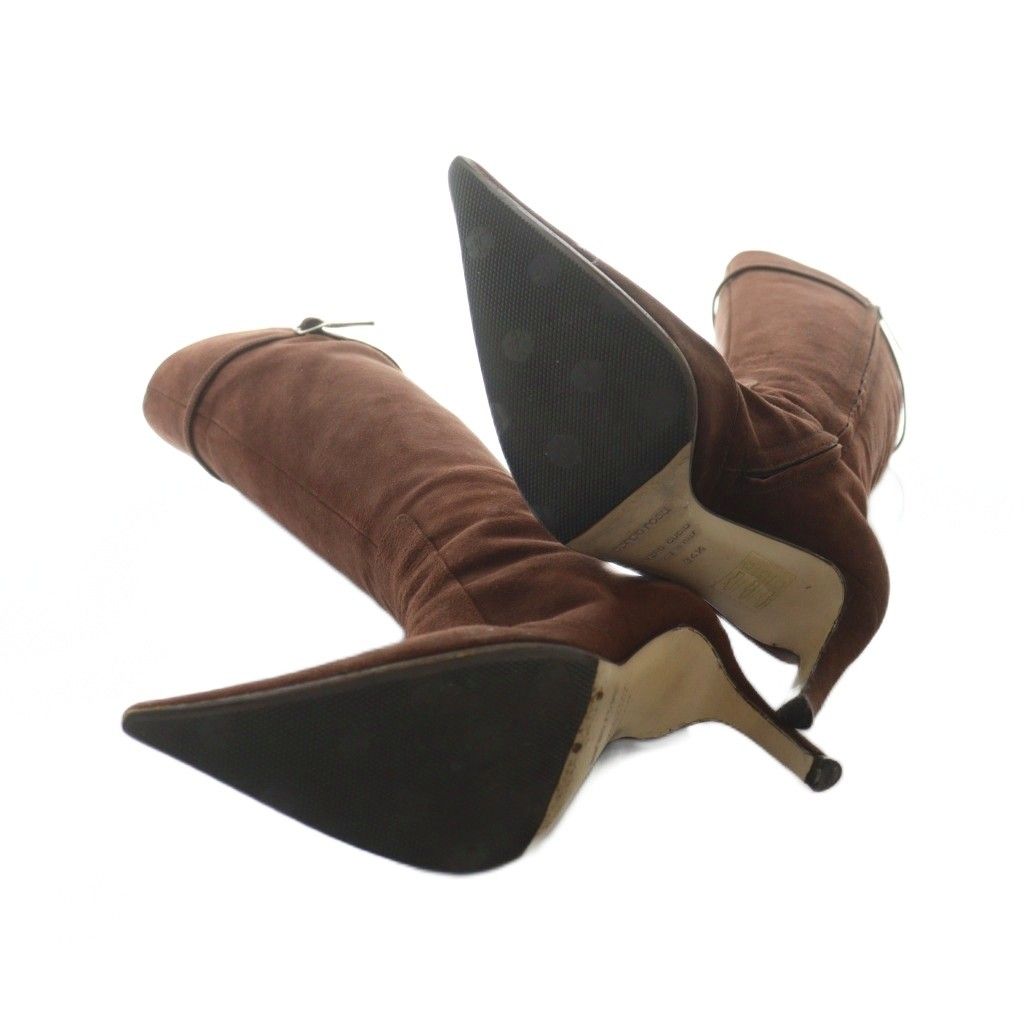 sergio rossi ブラウン スエード ブーティ セルジオロッシ Sergio rossi ロングブーツ ポインテッドトゥ スエード