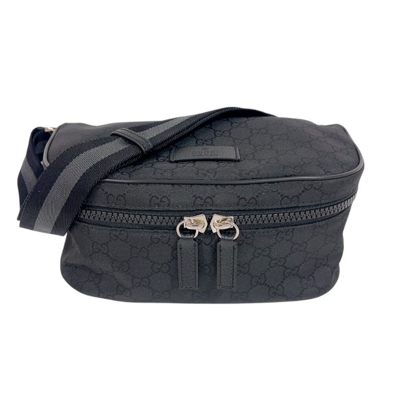グッチ GUCCI GGナイロン ウエストバッグ 449182 ブラック シルバー金具 メンズ ボディバッグ
