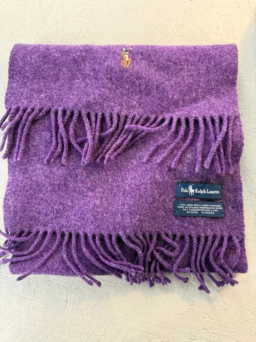 ポロラルフローレン ラムウール マフラー 紫