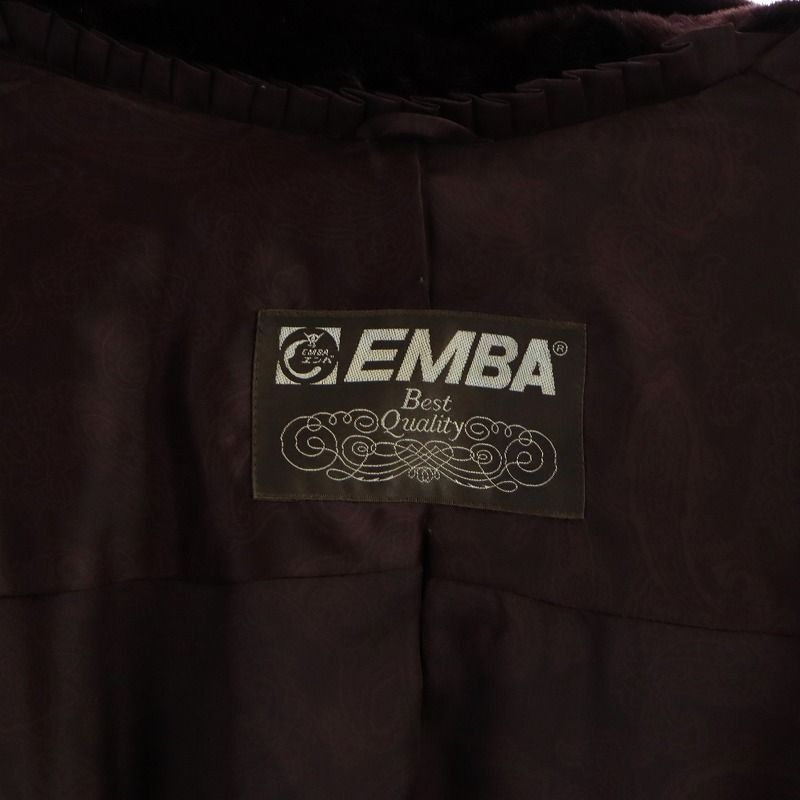 エンバ EMBA 毛皮コート シェアードミンクファー 長袖 ロング 総裏地