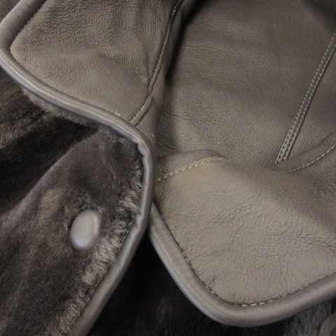 【中古】adarcrea S.L. リバーシブル ムートンコート ロング フロントボタン グレー /MN14 ■GY18 レディース adarcrea S.L. リバーシブル ムートンコート ロング フロントボタン