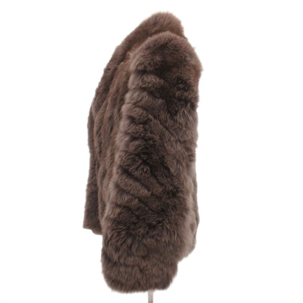LUPIAN FUR フォックスファーコート 毛皮 ミドル丈 ハーフ 茶 ブラウン