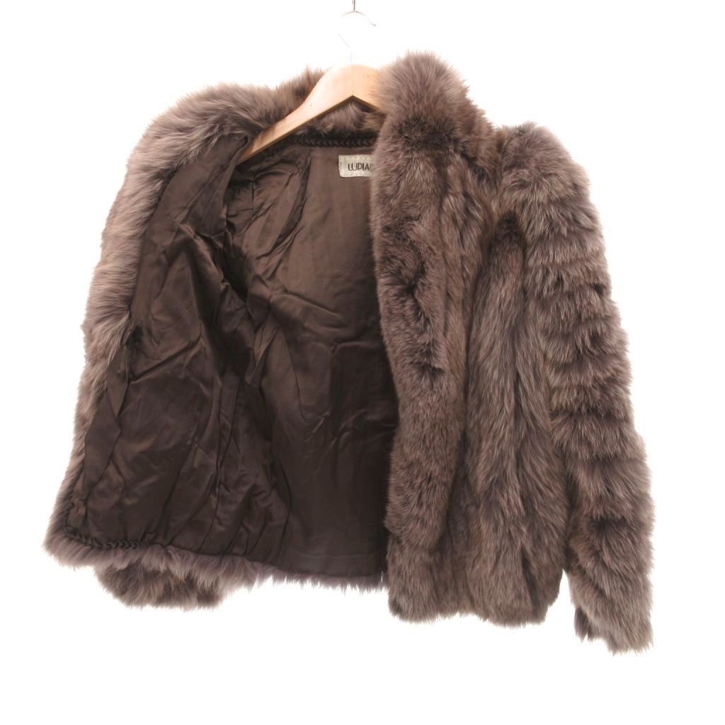 LUPIAN FUR フォックスファーコート 毛皮 ミドル丈 ハーフ 茶 ブラウン