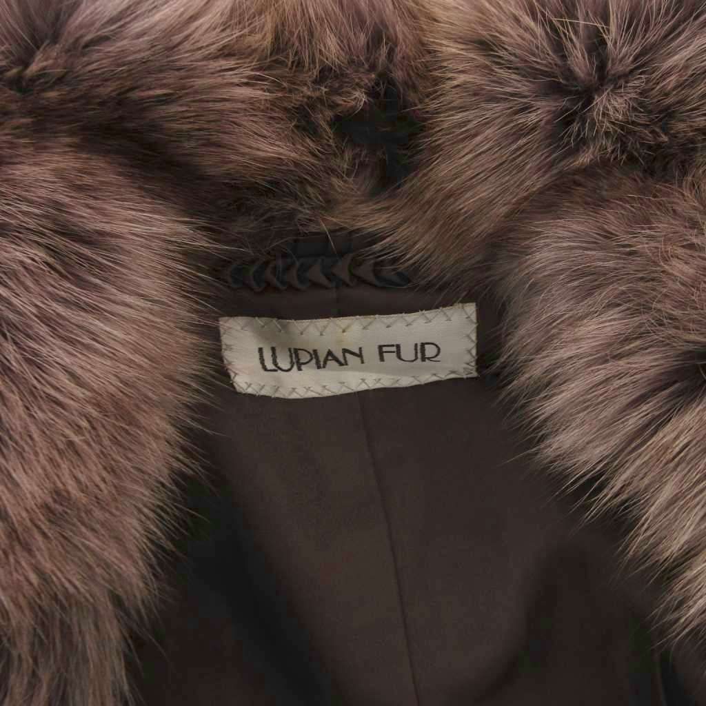 LUPIAN FUR フォックスファーコート 毛皮 ミドル丈 ハーフ 茶 ブラウン