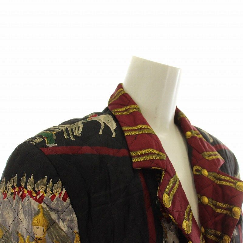 【中古】ETRO テーラードジャケット ナイロン キルティング シングル 3B ナポレオン 総柄 肩パッド 42 M マルチカラー エトロ ETRO テーラードジャケット ナイロン キルティング シングル 3B