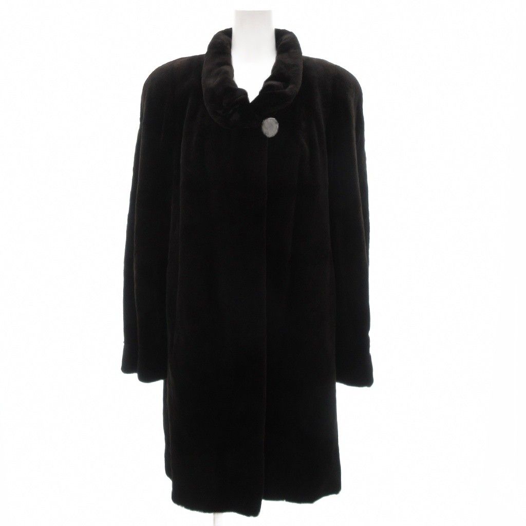 EMBA エンバ ファーコート シェアードミンク 毛皮 ロング F 黒