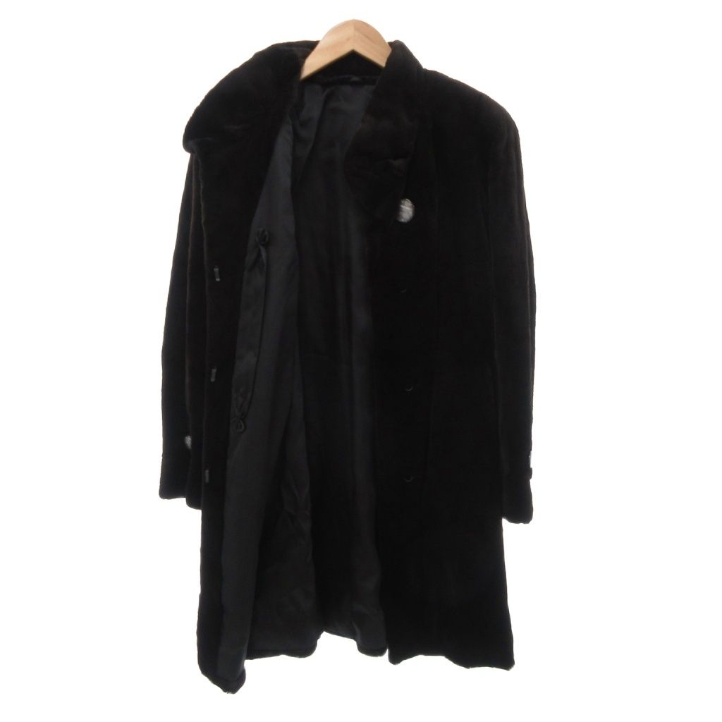 EMBA エンバ ファーコート シェアードミンク 毛皮 ロング F 黒