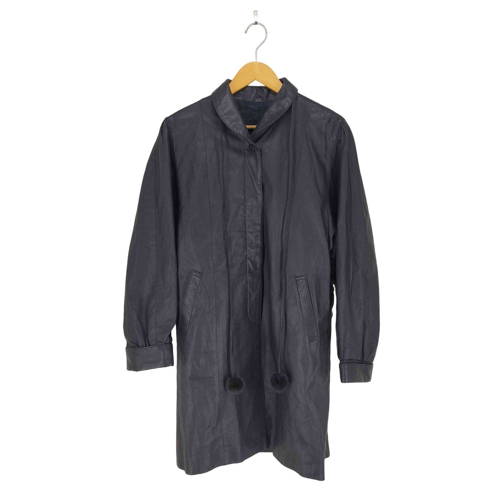 USED古着(ユーズドフルギ) REAL LEATHER レザーコート レディース JPN：L 【中古】【ブランド古着バズストア】 ユーズドフルギ USED古着 cow leather カウレザー比翼デザインコート