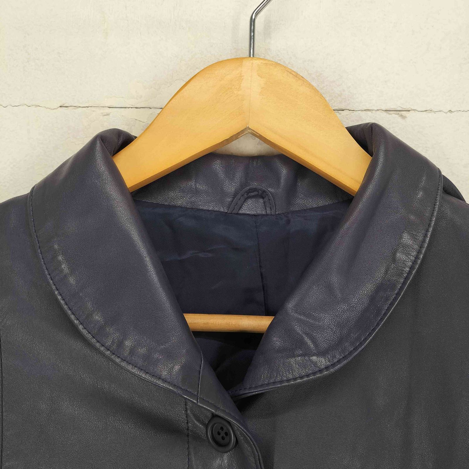 ユーズドフルギ USED古着 cow leather カウレザー比翼デザインコート