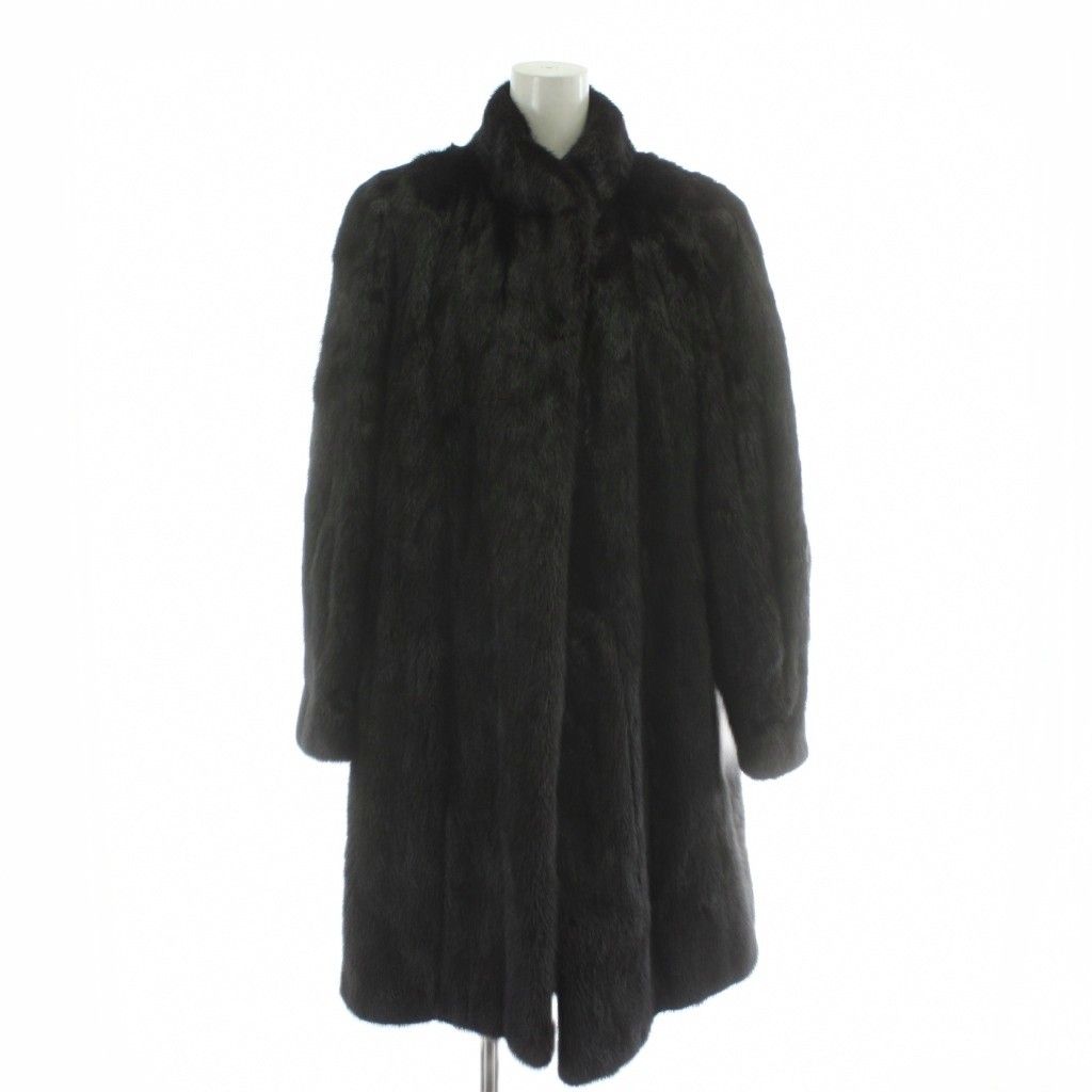 カルヴェン CARVEN furs ミンク ファー ロング コート 毛皮 13-15 黒