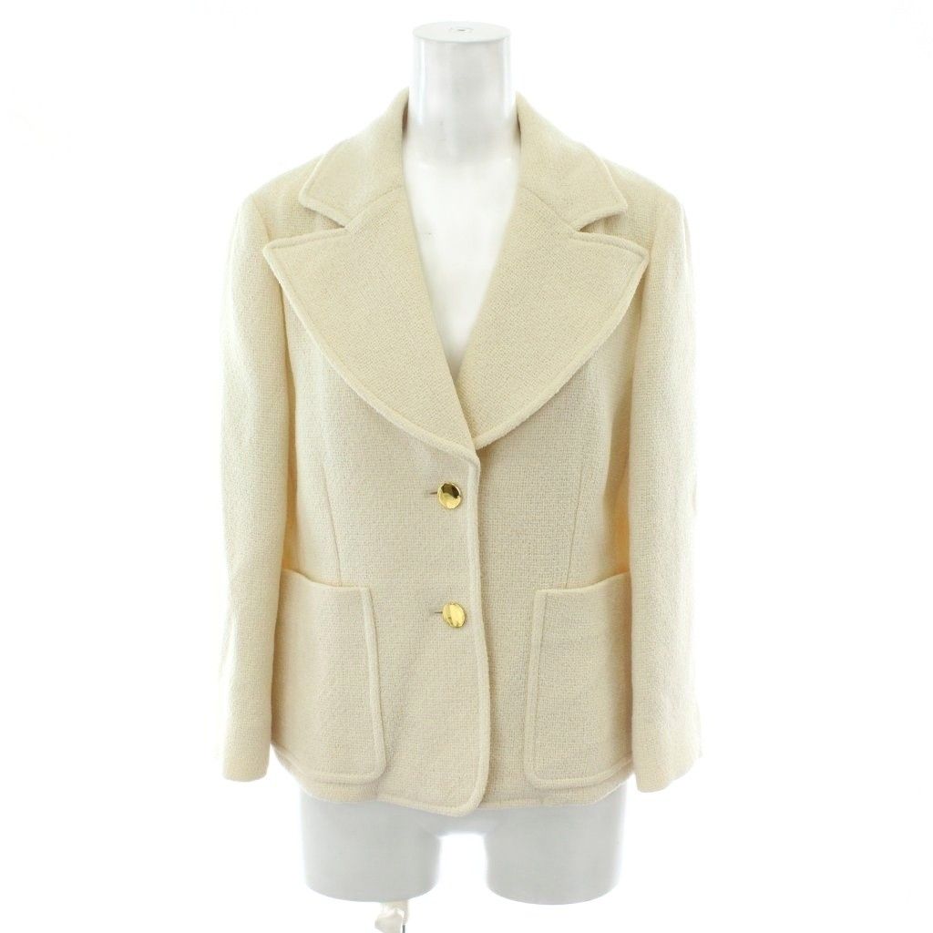 グッチ GUCCI テーラードジャケット ウール 40 白 ホワイト 2つボタン