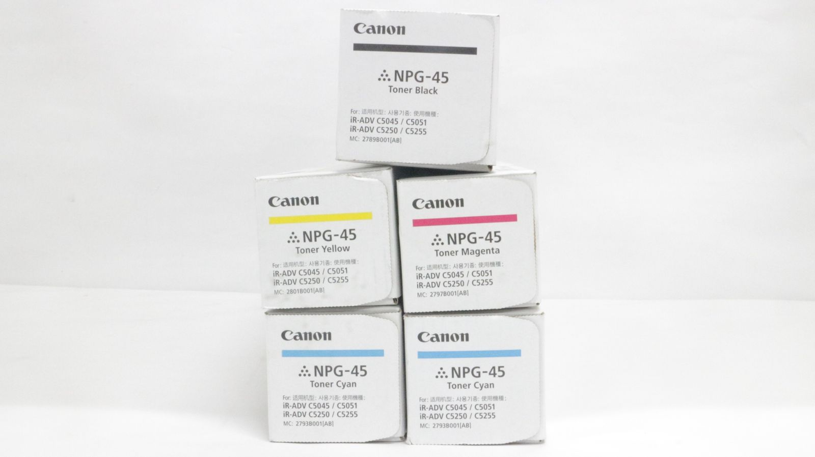 ♥ キャノン トナー NPG 45 5本 シアン マゼンタ イエロー ブラック CANON D F 10 byebye