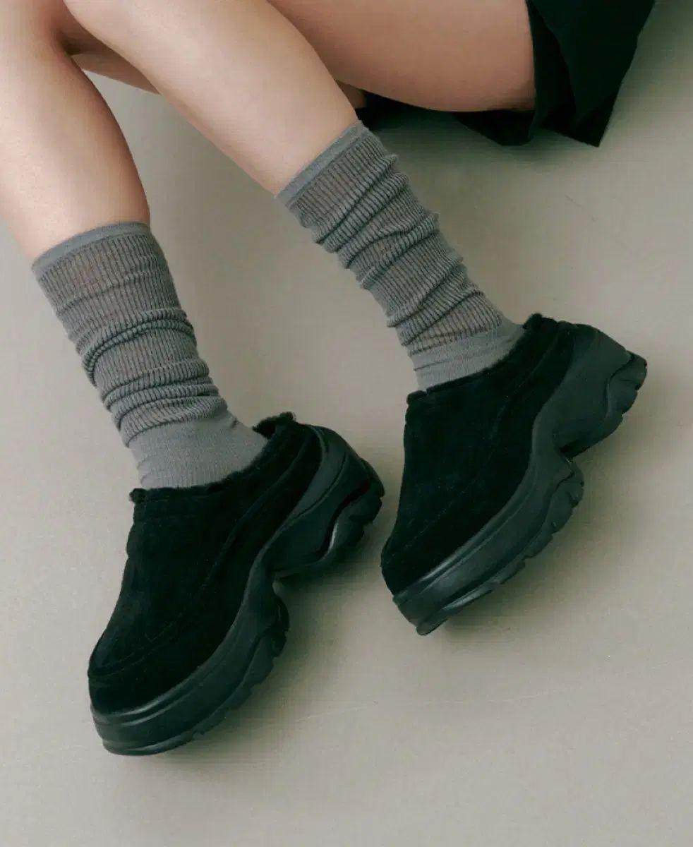 ソルトアンドチョコレート 240 マフィン スウェード クロッグ 厚底 ブーツ