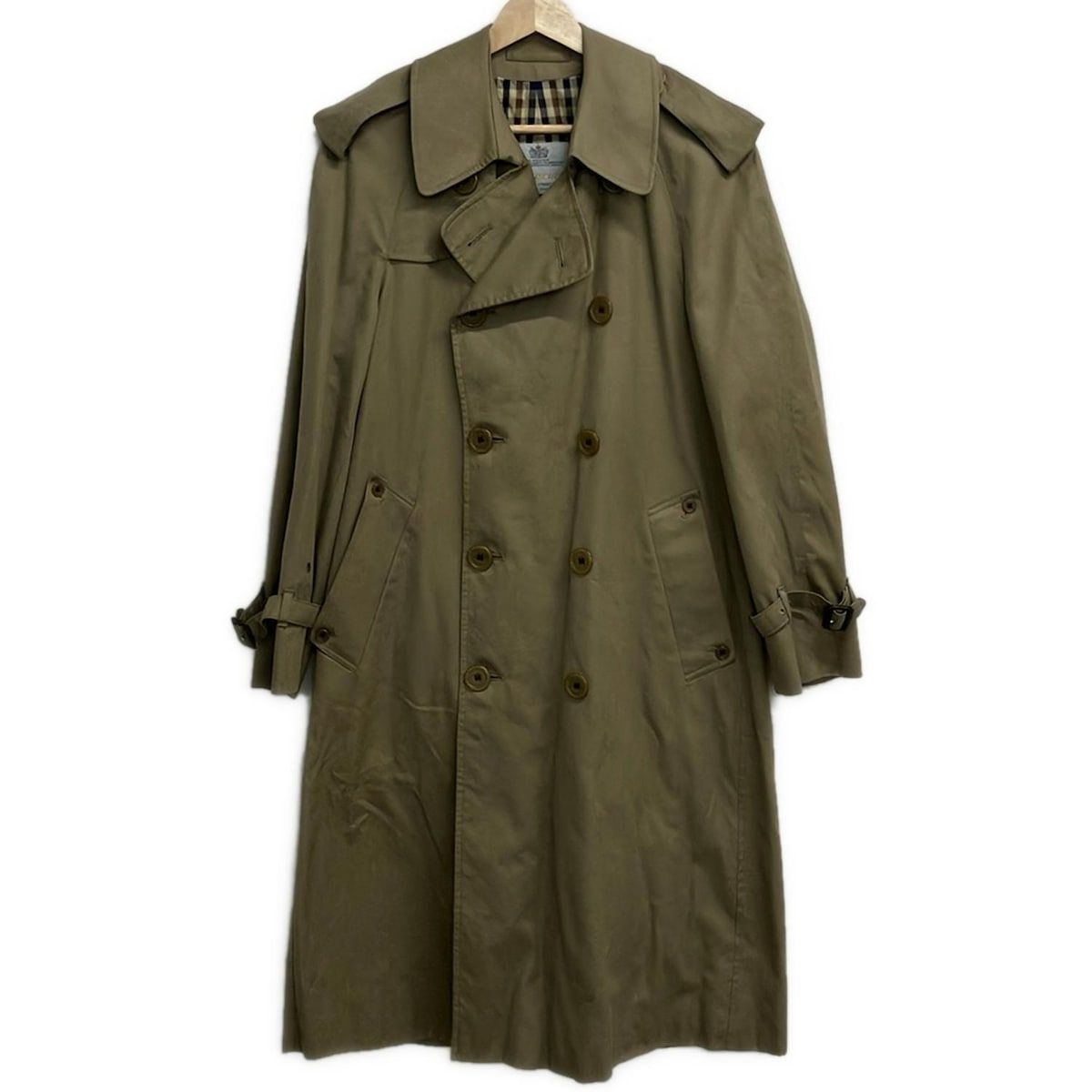 Aquascutum アクアスキュータム トレンチコート サイズ32 XS メンズ カーキベージュ 長袖 秋 冬