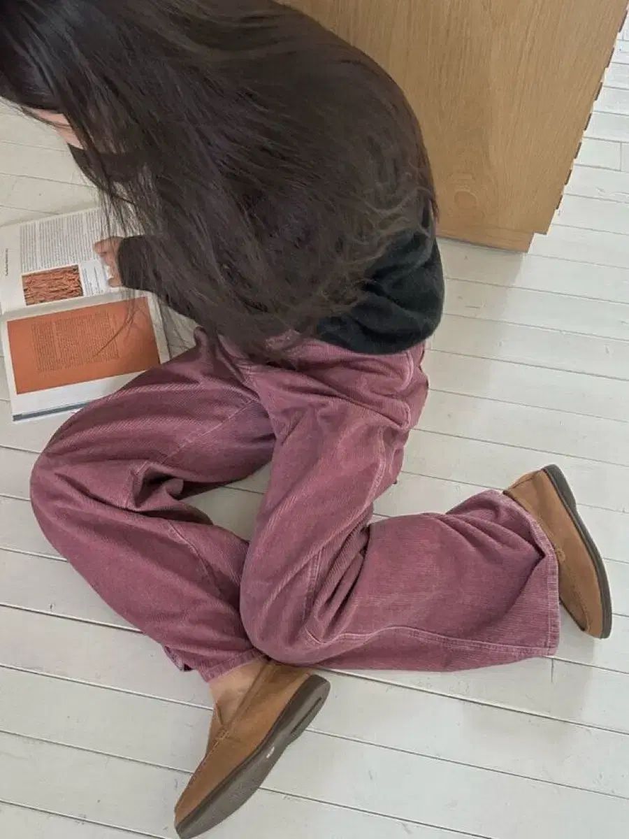 麻レーヌ コーデュロイパンツ ピンク M 郵便局出荷